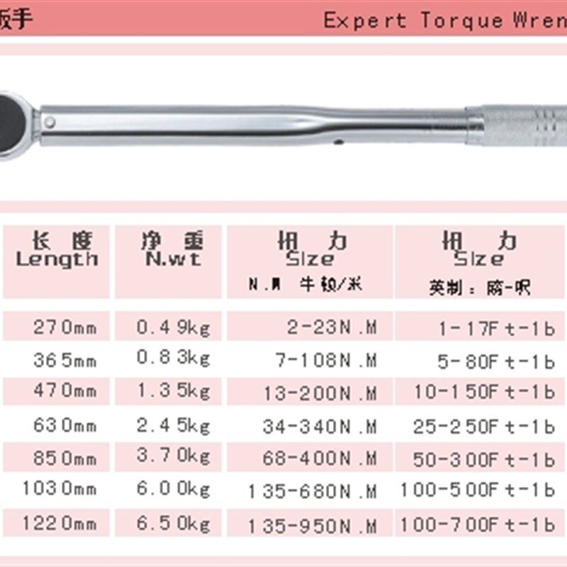 原装正品台湾力高 高级预置式扭力扳手 140-980N.M