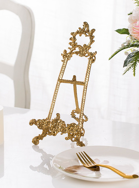 有虞欧式复古金色展示盘架画架做旧手工雕花多功能架家装饰品摆件