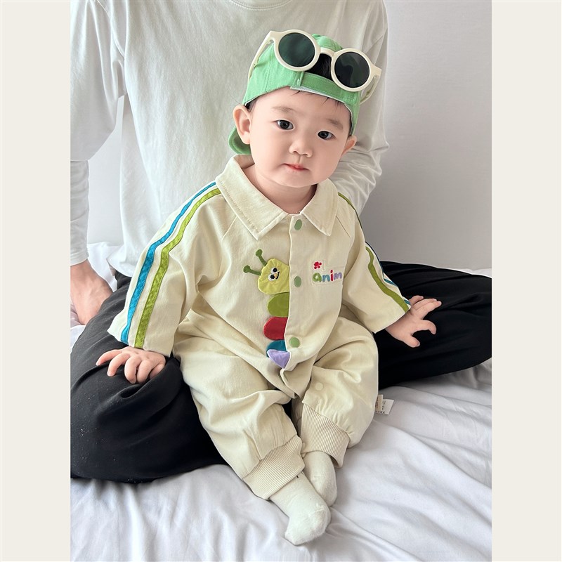 0-6月婴儿秋装宝宝连体衣春秋款超萌动物造型长爬洋气外出服早秋