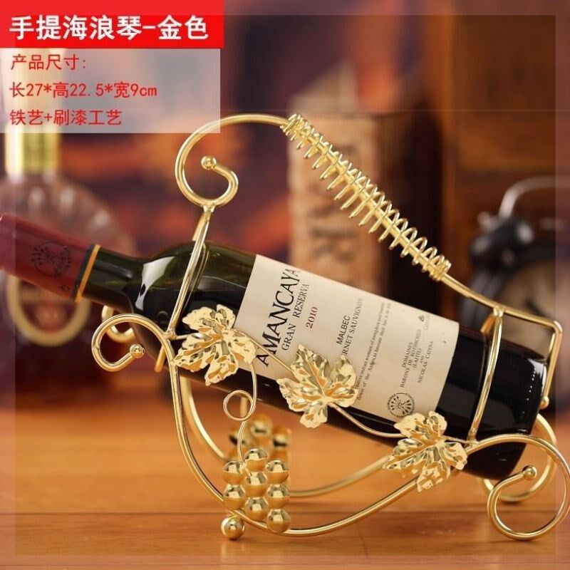 工艺品铁艺摆放办公桌酒驾红酒架摆件壁挂办公室装饰品香槟展示柜