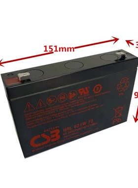 原厂现货CSB蓄电池 HRL634W F2 6V34W UPS电源华为服务器储能电池