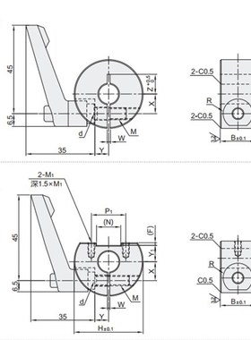 FBM01 FBM21 FBM41固定环 把手锁紧型 开口型/切割型/侧安装型