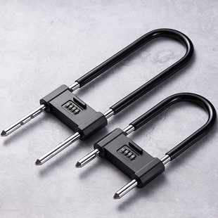 玻璃门锁双门插锁长锁密码锁商铺店铺超市门锁叉锁防盗u型锁具门