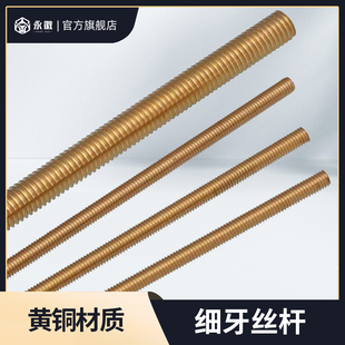 1.5 1.25 黄铜细牙螺杆丝杆牙条全螺纹细丝牙棒螺杆M8M10M12 1.0