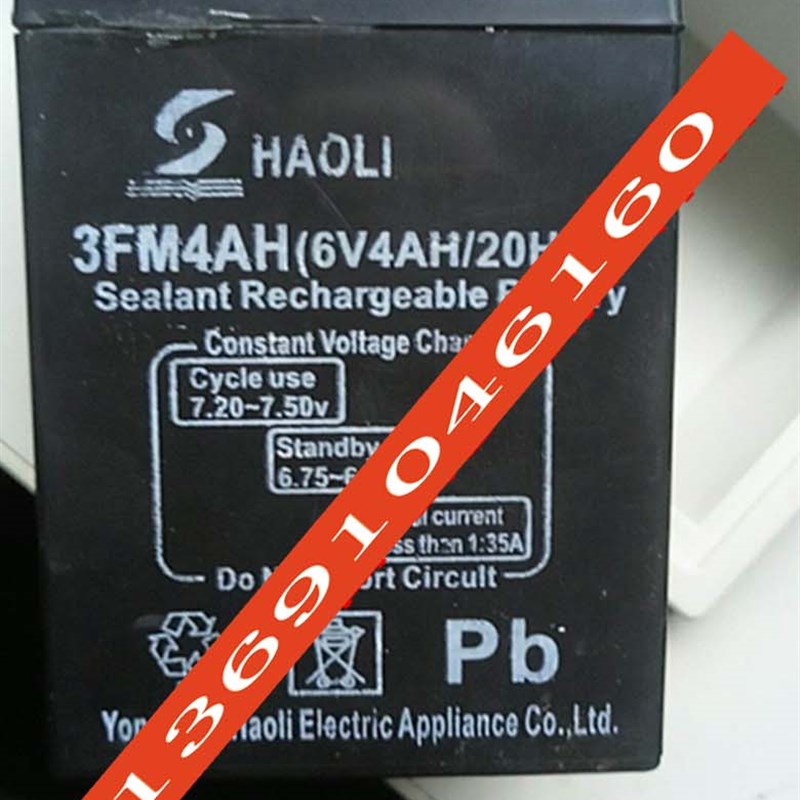 HAOLI蓄电池 3FM4AH 6V4AH/20HR 玩具车 童车 电子称 电灯用电瓶