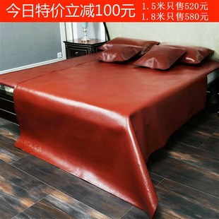头层牛皮凉席水牛皮席1.8米1.5m床三件套加厚真皮软席子儿童夏季