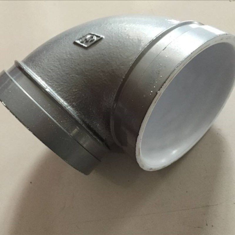 卡箍衬塑90度弯头 给水衬塑沟槽弯头 衬塑沟槽管件消防沟槽配件