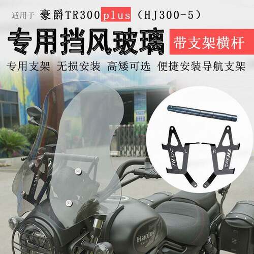 适用豪爵TR300 Plus前挡风300Plus城市版玻璃挡风板风挡玻璃挡风