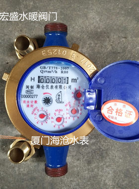 厦门海沧高灵敏螺纹水表 家用自来水水表旋翼式出租房防滴水表