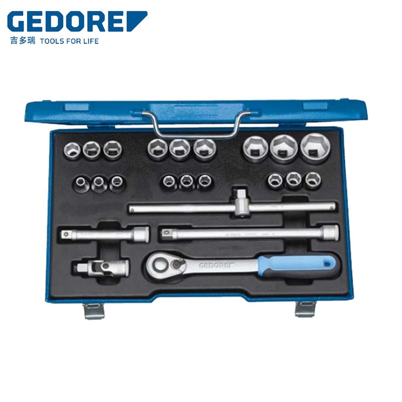 德国吉多瑞GEDORE1/2 棘轮头换向扳手套筒套装公制23pcs进口19EMU