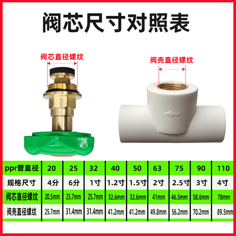 阀门截止铜加厚阀芯更换ppr25自来水开关pe水管配件4分20 32升降,农用物资,苗木固定器/支撑器,淘宝优惠券,粉丝福利购,淘宝优惠卷
