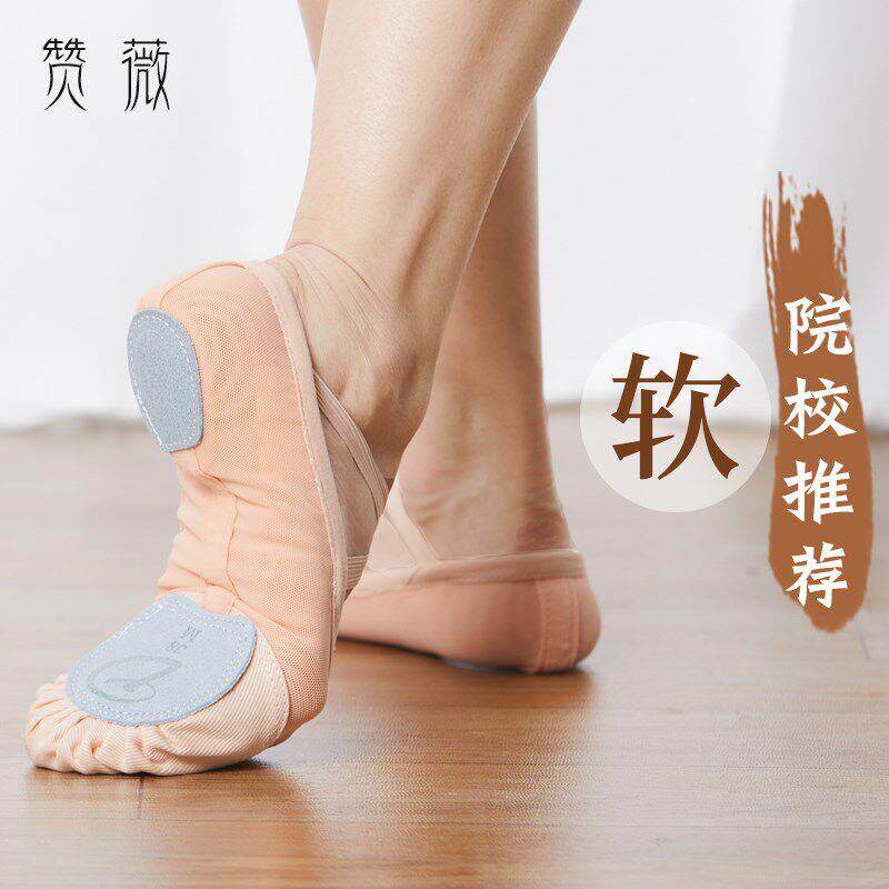 舞蹈鞋专女软DfTpByAq底练功鞋业弹力布纱鞋显脚背教网师夏猫季爪