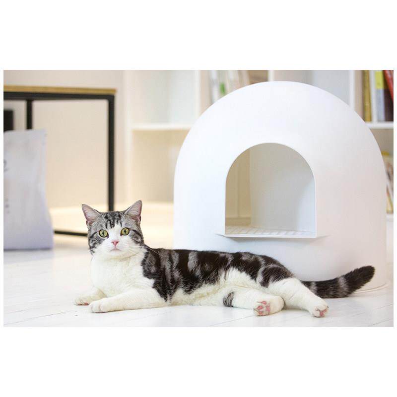 雪屋猫砂盆单层半XWMSP封闭大式号猫厕隔臭防砂所防溅带砂猫便盆