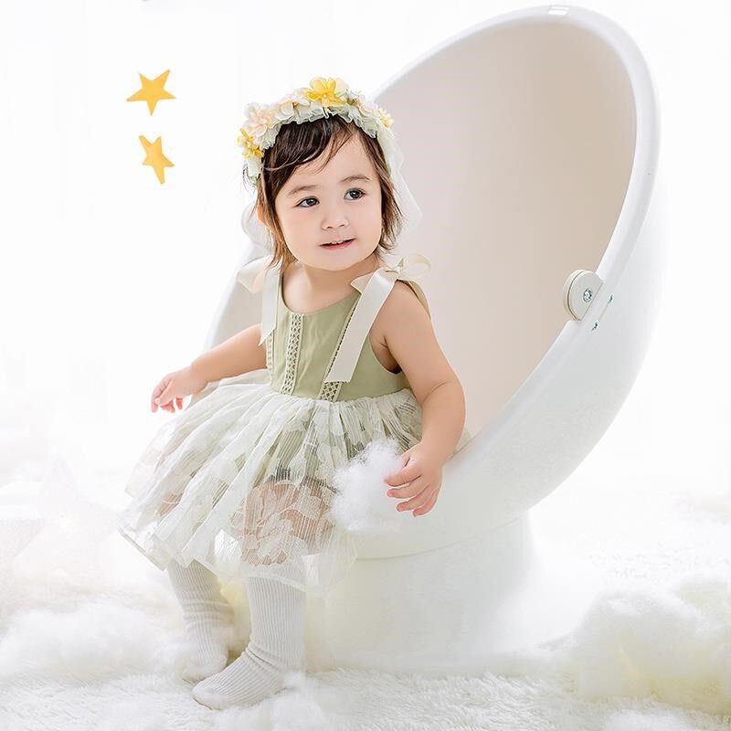 宝宝照周岁照背景新生儿主题影楼婴儿拍照道具T百天宝宝摄影服装