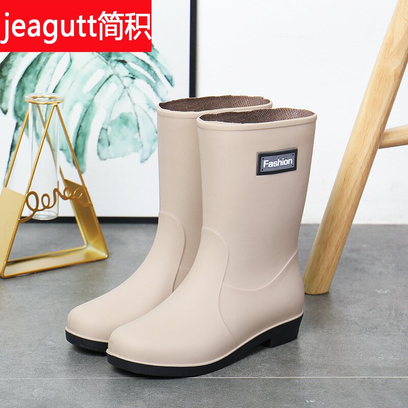 短筒雨鞋女时尚中筒雨靴防水优雅外穿G夏季水鞋防滑工作胶鞋水靴