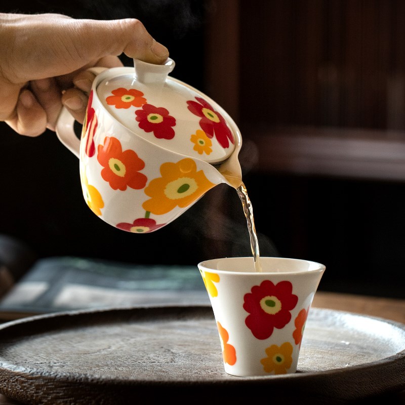 东烧陶瓷茶具功夫茶具套装精致I高档茶具配件一壶两杯