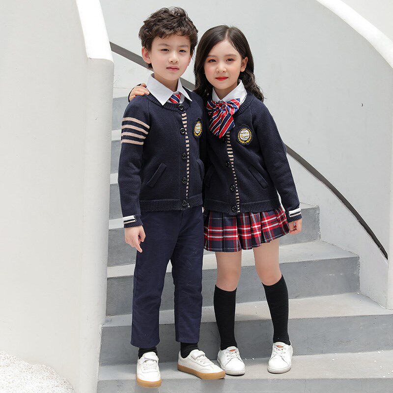 小学生校服春秋套装英伦三件套班服儿童秋冬装毛T衣冬季幼儿园园