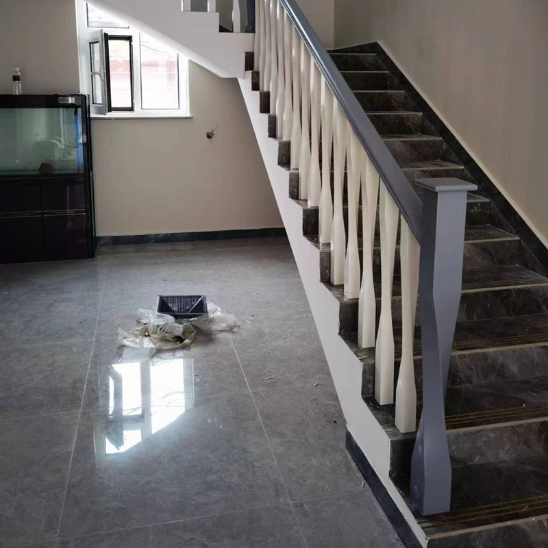 简约中式纯实木楼l梯扶手别墅栏杆平台护栏落地窗阳台网红楼梯立