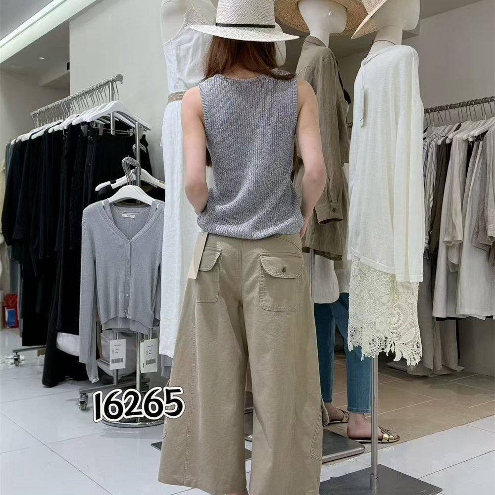 夏款新百品简洁宽DWS松士时尚搭-女中裤