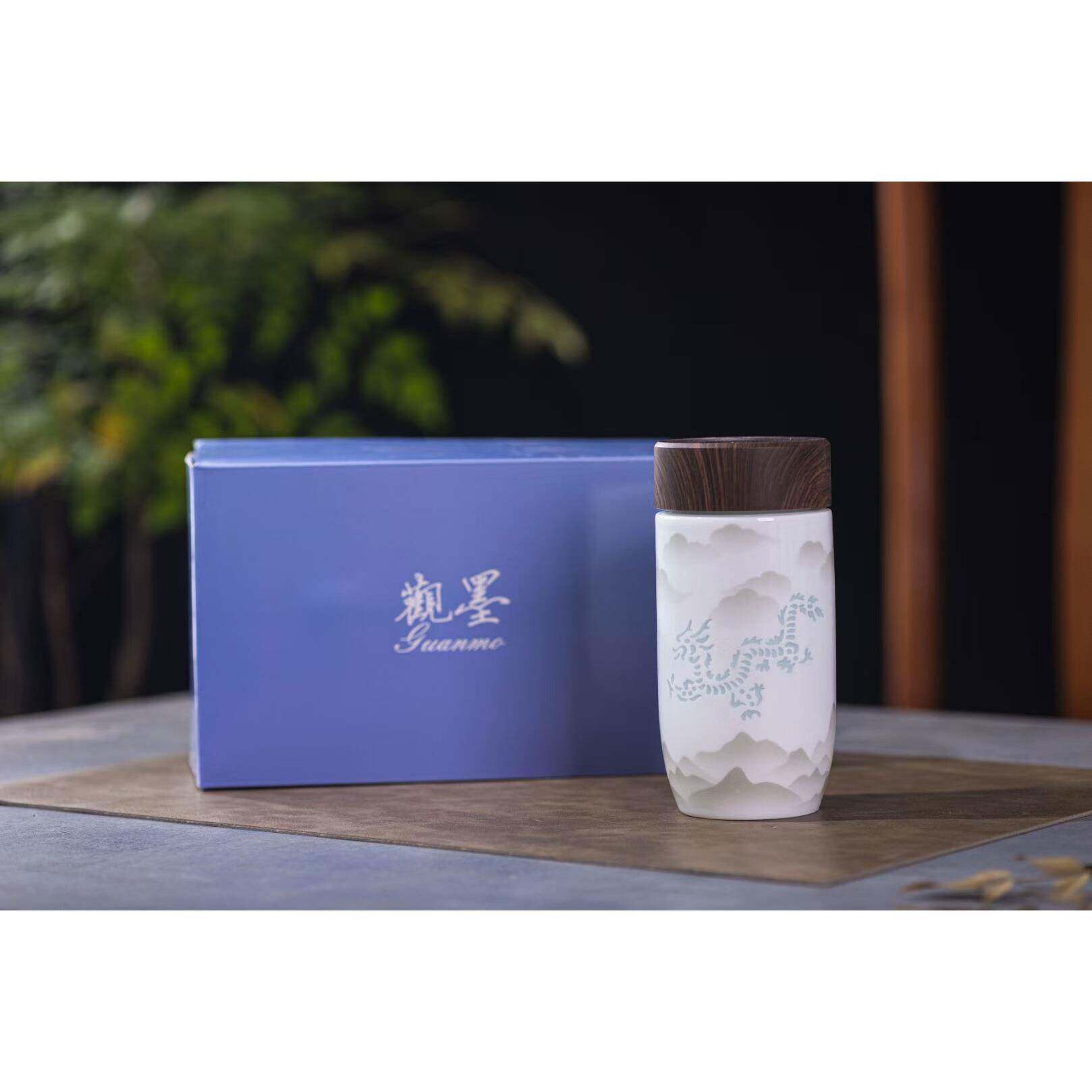 双层陶瓷保温杯手绘定养盖制高端礼品带伴手礼可携青花玲珑式子生