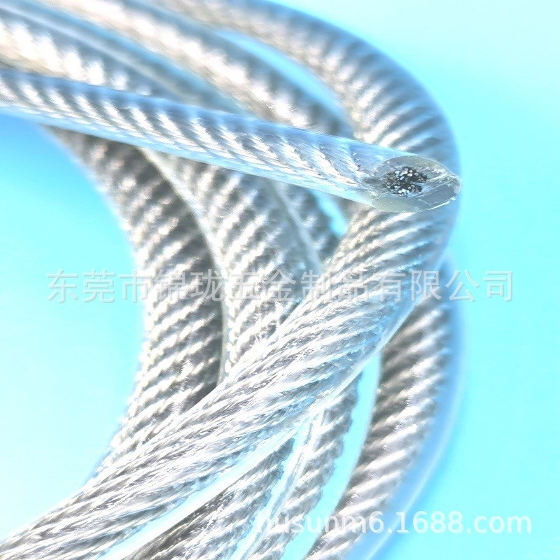 包胶不锈钢丝绳  热镀锌包胶钢丝绳 防坠不锈钢丝绳铆接