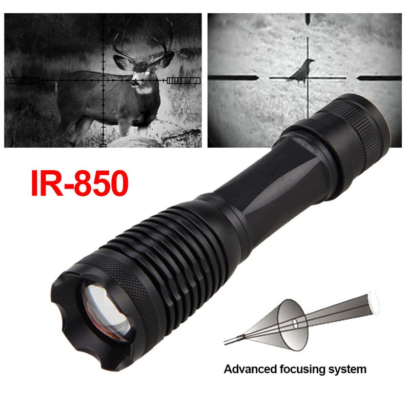 710红外夜视手电筒850nm/940nm铝合金多功能5W伸缩变焦手电筒