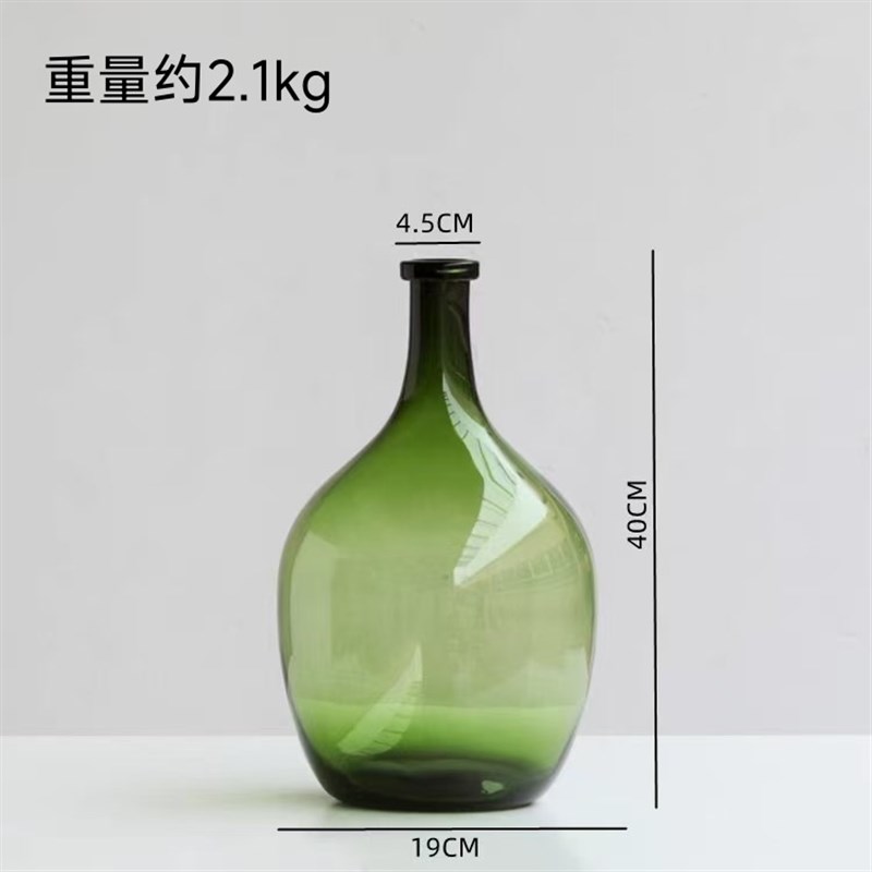 简约水养雪柳马醉木南天竹吊钟花瓶高级感客厅摆件玻璃落地装饰品