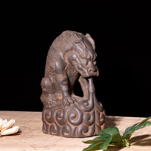 中国风仿古青石禅意桌面花盆水仙盆石头怀旧做旧吸水兽摆件花盆