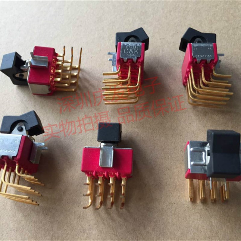 7401J1AV2BE2美国C&K 船型开关翘板弯脚3排12脚2档带支架钮子拨动