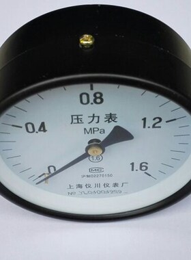 轴向无边压力表 Y-100Z 0~1.6mpa y-100-z 直径100mm 压力1.6mpa