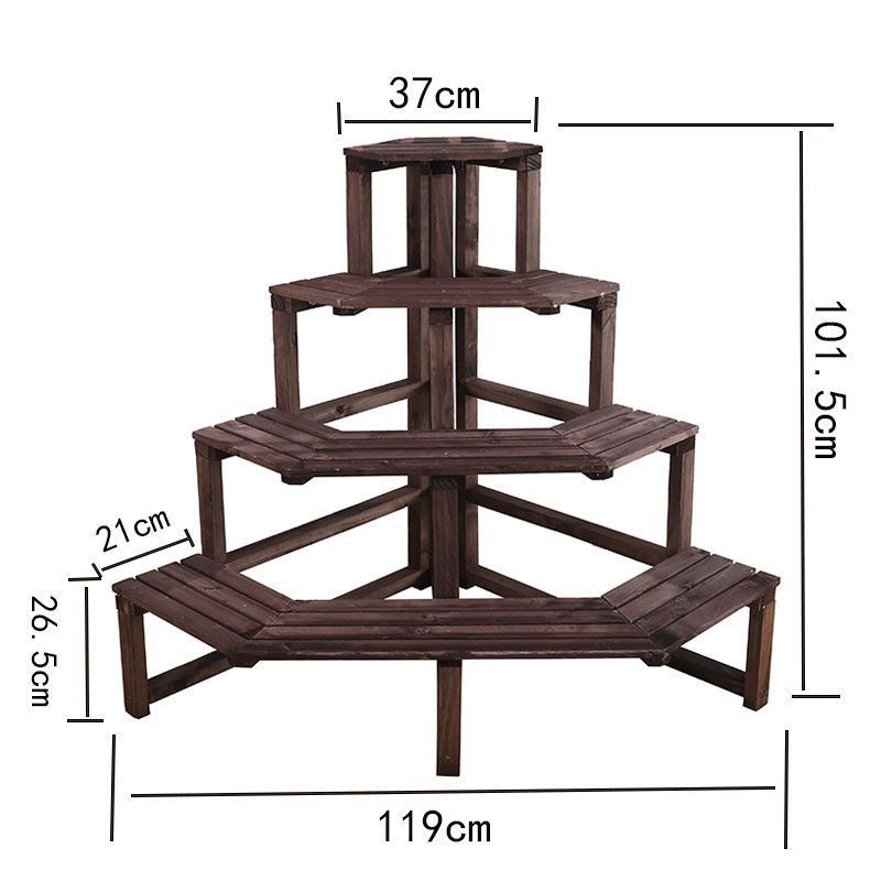 室内实木三角花架阳台拐角多层客厅直角多肉植物架卧室转角墙角架