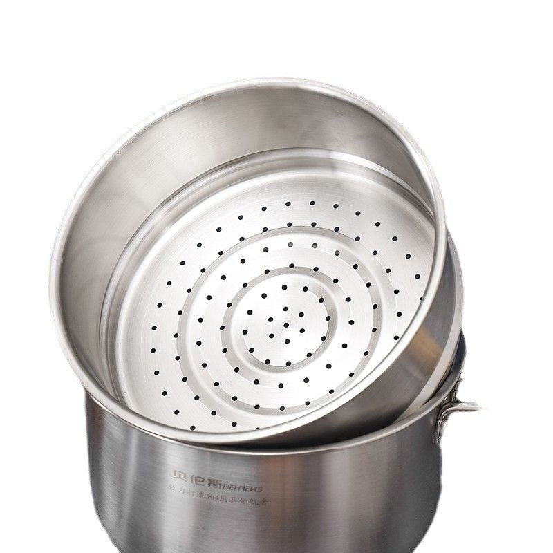 贝伦斯304加厚轩逸奶蒸锅蒸煮两用锅18cm上蒸下煮304宝宝辅食锅