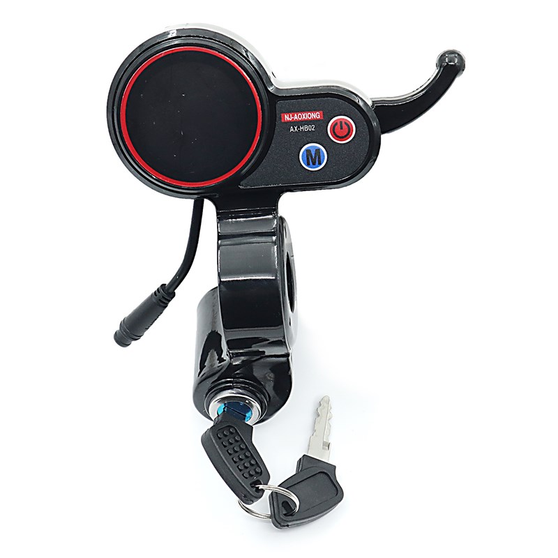 NJ-AOXIONG-AX-HB02带钥匙仪表 6针 电动滑板车48V双驱动控制器