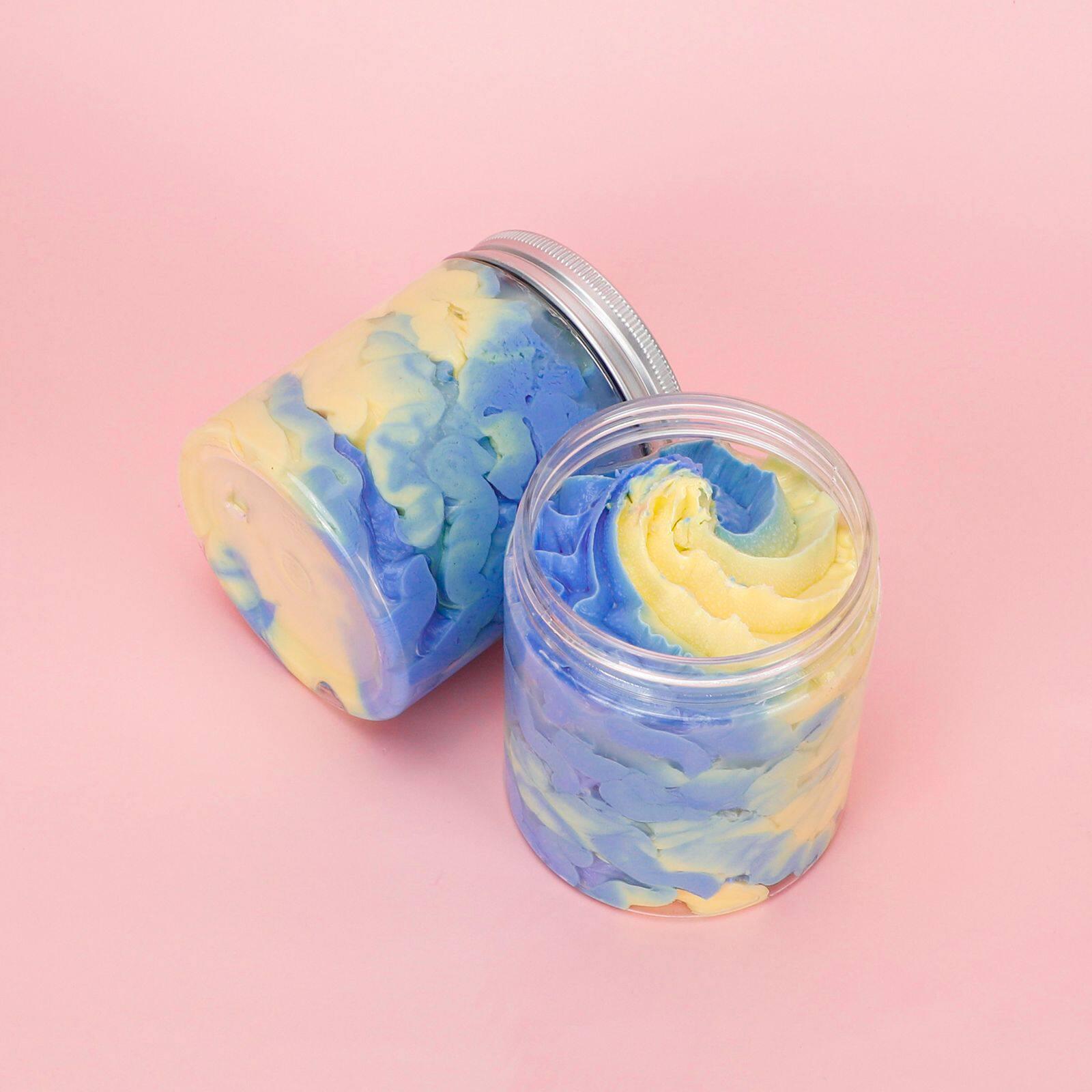 跨境Whipped Body Butter三色拉花奶油身体黄油彩虹木果保湿乳霜