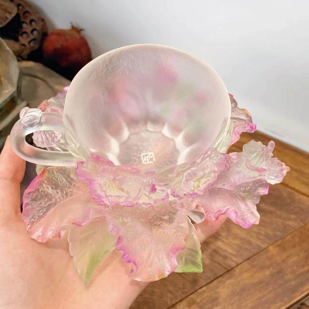 东魅紫薇壶承十二花神紫薇琉璃壶承杯垫桌面摆件非遗手工古法礼品图片