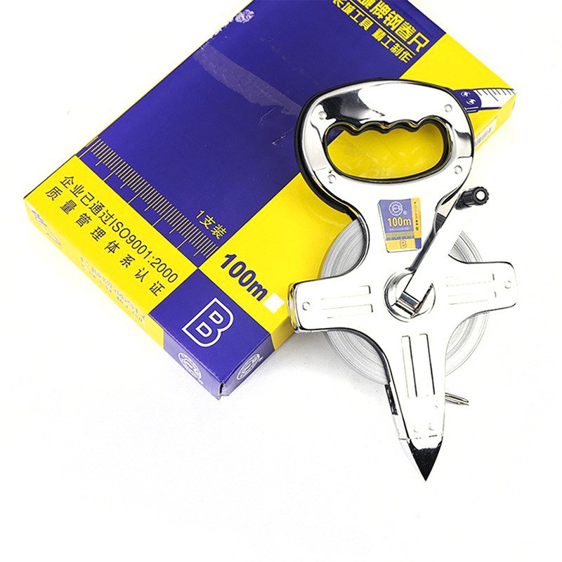 不锈钢架子尺 30米50米手提钢架尺插地尺钢卷尺工地测量厂家现货