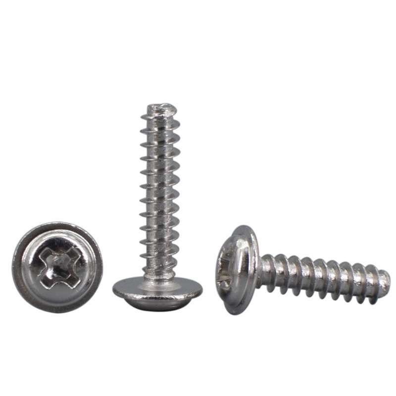 镀镍圆头十字带介带垫平尾自攻螺丝PWBM2M2.3M2.6M3