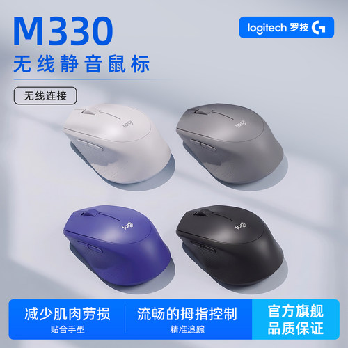 罗技M330无线轻音人体工学鼠标