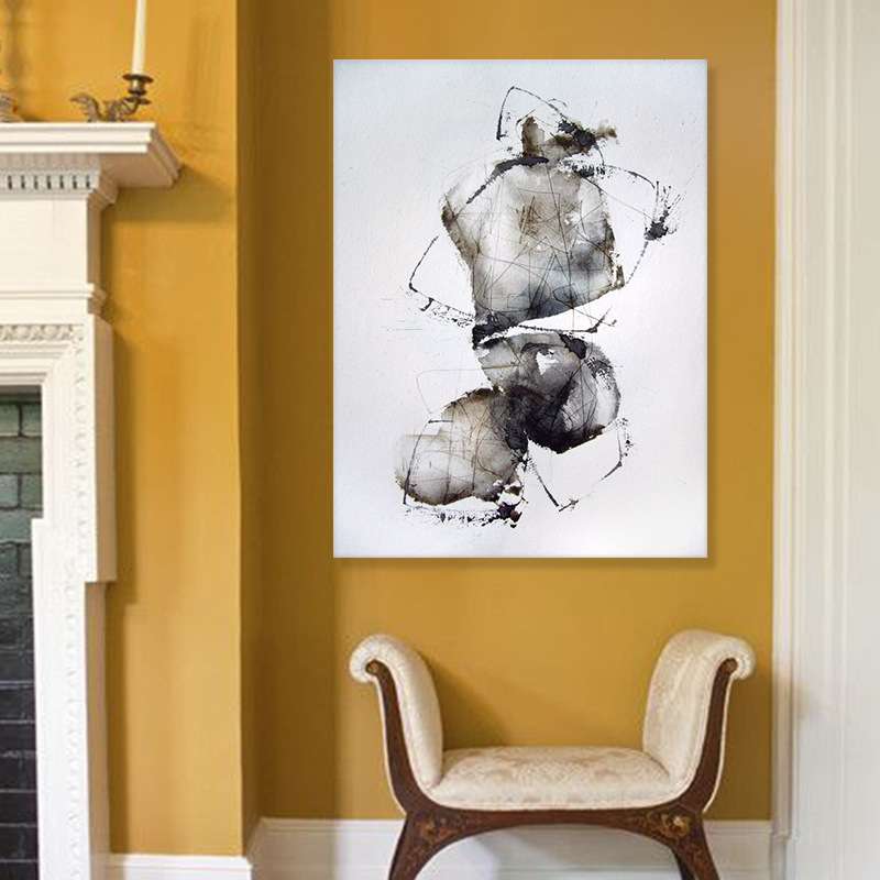 纯手绘油画现代客厅装饰玄关画立体抽象景墙画酒店客房是我床头画图片