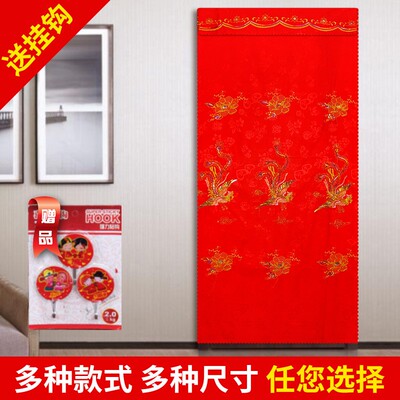 结婚用的红门帘子婚房新房x卧室农村挂钩挂帘红色大门门帘刺绣
