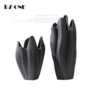 Rzone 异形陶瓷花瓶插花轻奢摆件客厅电视柜样板间软装家居装饰品