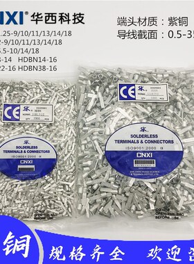 华西片形裸端子HDBN1.25/2/5.5/8-9/10/13/18扁形裸端头TP型