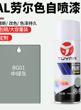 劳尔色BG01中绿灰喷漆罐手摇喷漆罐金属漆黑白色油漆修复家俱专用