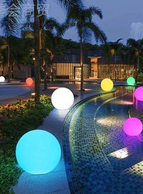 LED插发光圆球芦苇地灯酒别墅花园装饰外露台EIF草坪亮化店景观户