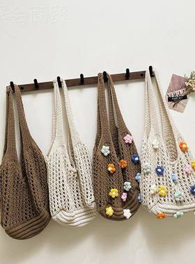 大容编织包包女量2025新款质小众设计夏感天镂空单肩包流HUW行托