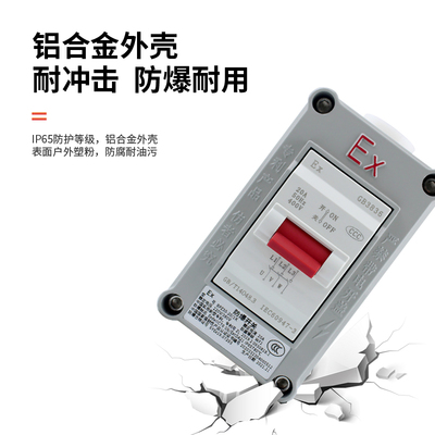 防爆断路器三相防爆空气开20A220V380V防爆防水防尘BPZ30-20/2K3K