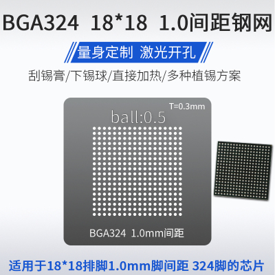 可编程门阵列逻辑IC芯片BGA324 植锡网1.0mm间距E01M12BB植球钢网