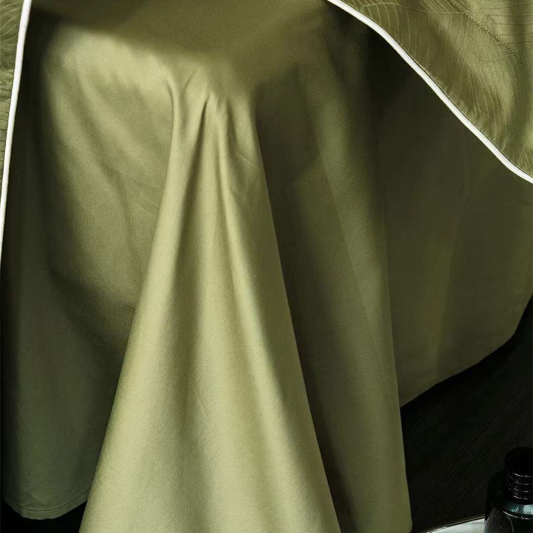 SUER美式提花100S纯棉被套床笠四件套 高品质柔软长绒棉贡缎床品