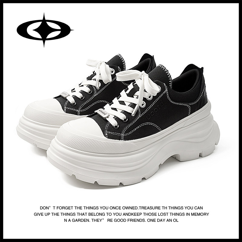 UooTd舒适厚底增高帆布鞋圆底时尚休闲百搭轻薄透气情侣男女鞋子,女鞋,时尚休闲鞋,淘宝优惠券,粉丝福利购,淘宝优惠卷