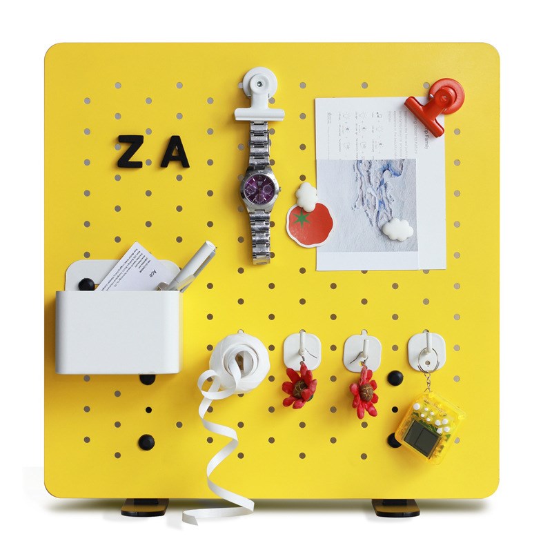 桌面置物架办公室免夹洞洞板收纳架卧室书房装饰展示架子洞洞板